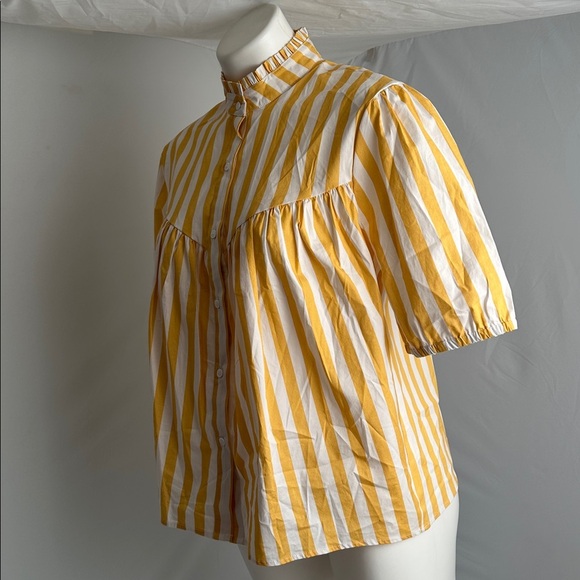 Taylor Tillman Clara Sun Stripe yellow and white stripe blouse - Picture 3 of 10